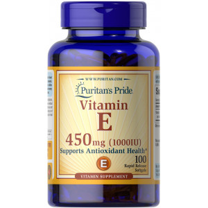 Вітамін Е, Vitamin E, Puritan's Pride, 450 мг (1000 МО), 100 капсул