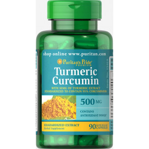 Куркумін, Turmeric Curcumin, Puritan's Pride, 500 мг, 90 капсул