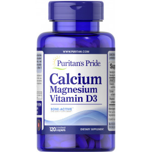 Кальцій Магній Вітамін D, Calcium Magnesium with Vitamin D, Puritan's Pride, 120 каплет