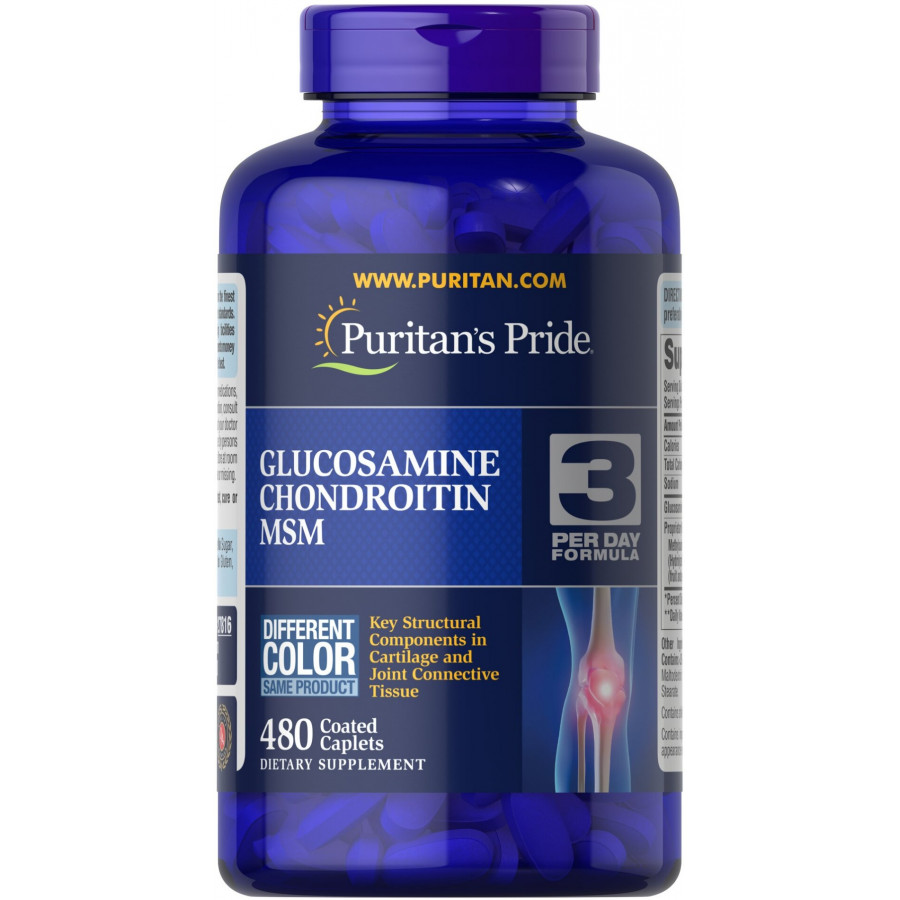 Глюкозамін хондроїтин і МСМ, Double Strength Glucosamine, Chondroitin & MSM Joint Soother, Puritan's Pride, 480 каплет