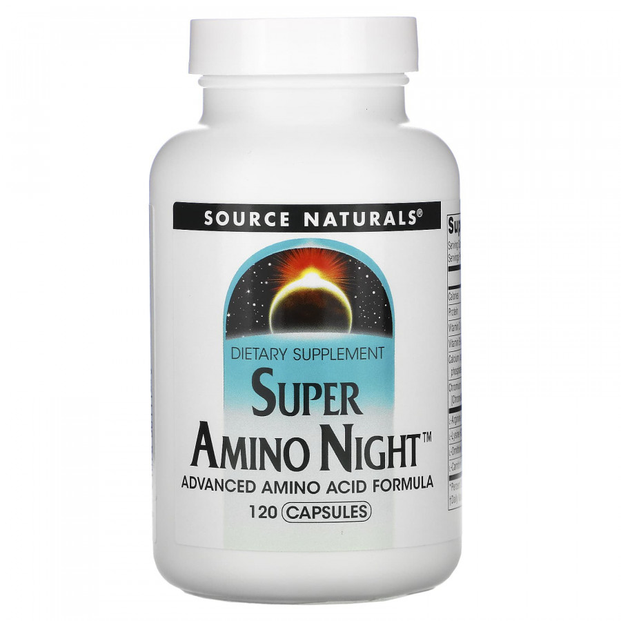 Амінокислотний комплекс для сну, Super Amino Night, Source Naturals, 120 капсул