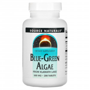 Синьо-зелені водорості, Blue-Green Algae, Source Naturals, 500 мг, 200 таблеток