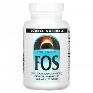 Фруктоолігосахариди (FOS), Source Naturals,  1000 мг, 100 таблеток