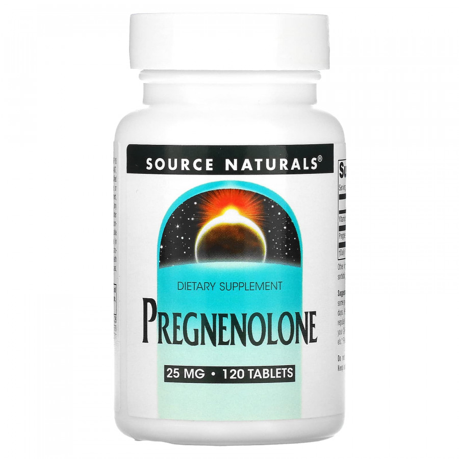 Прегненолон, Pregnenolone, Source Naturals, 25 мг, 120 таблеток