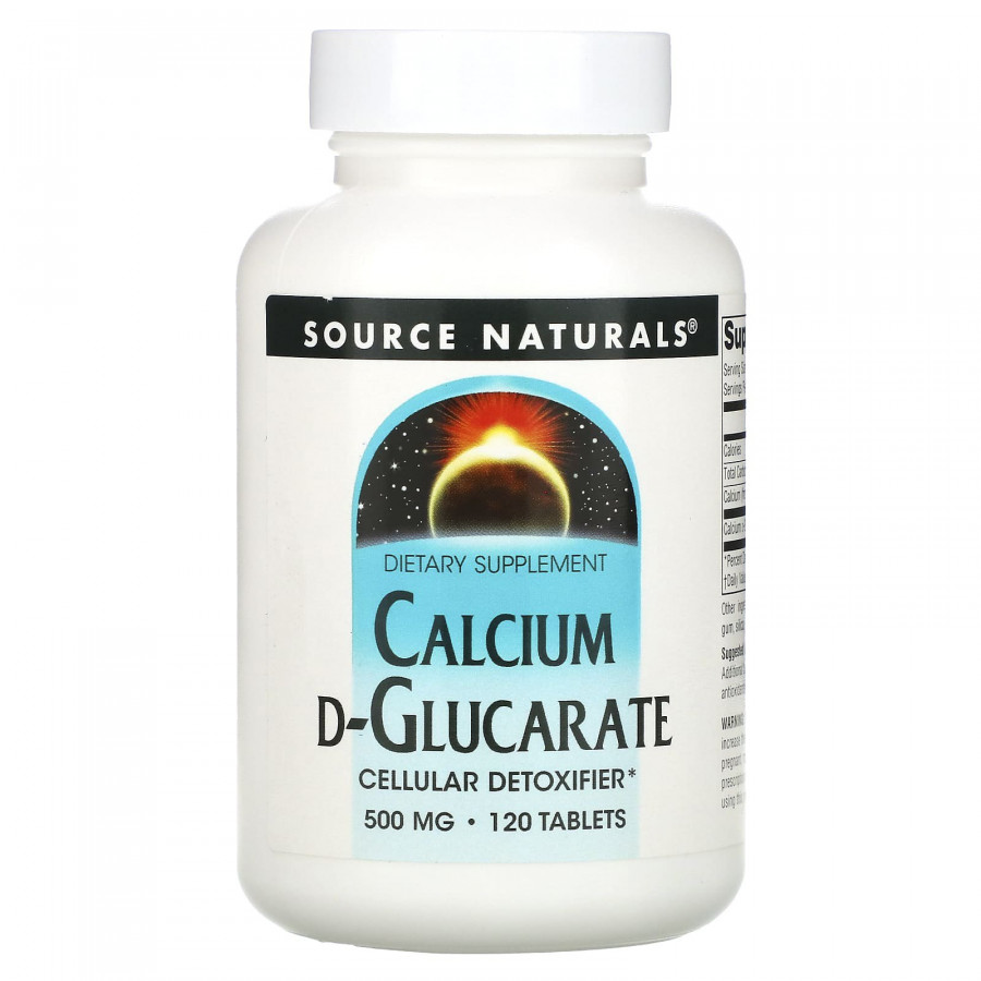Кальцій Д-глюкарат, Calcium D-Glucarate, Source Naturals, 1000 мг, 120 таблеток (500 мг у таблетці)