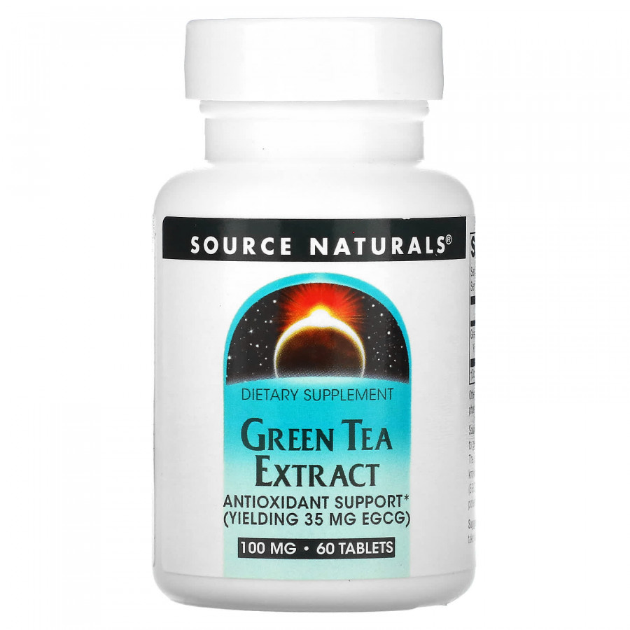 Зелений чай екстракт (Green Tea Extract), Source Naturals, 100 мг, 60 таблеток