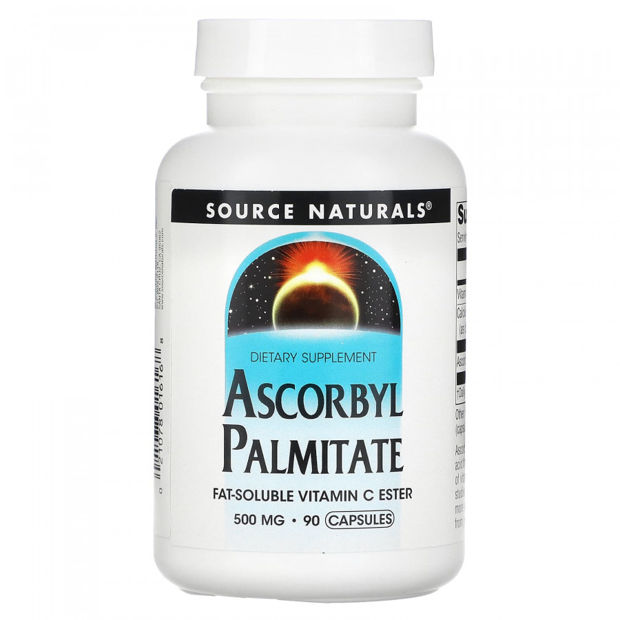 Аскорбіл пальмітат, Ascorbyl Palmitate, Source Naturals, 500 мг, 90 капсул