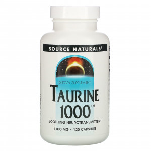 Таурин, Taurine 1000, Source Naturals, 1000 мг, 120 капсул