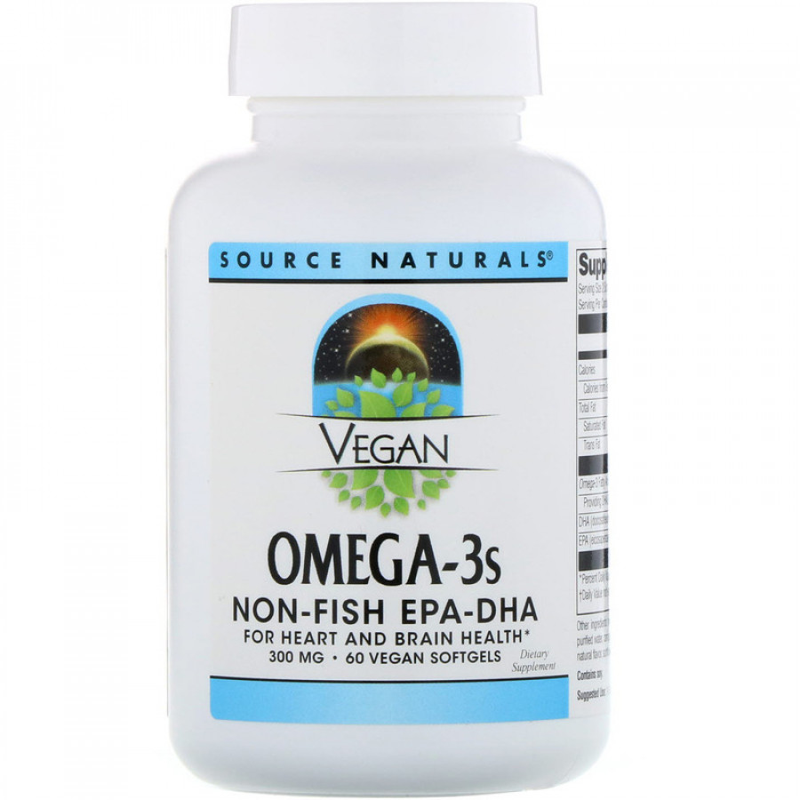 Омега-3, Omega-3S EPA-DHA, Source Naturals, для веганів, 300 мг, 60 кап.
