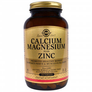 Кальцій магній цинк (Calcium Magnesium Zinc), Solgar, 250 таблеток