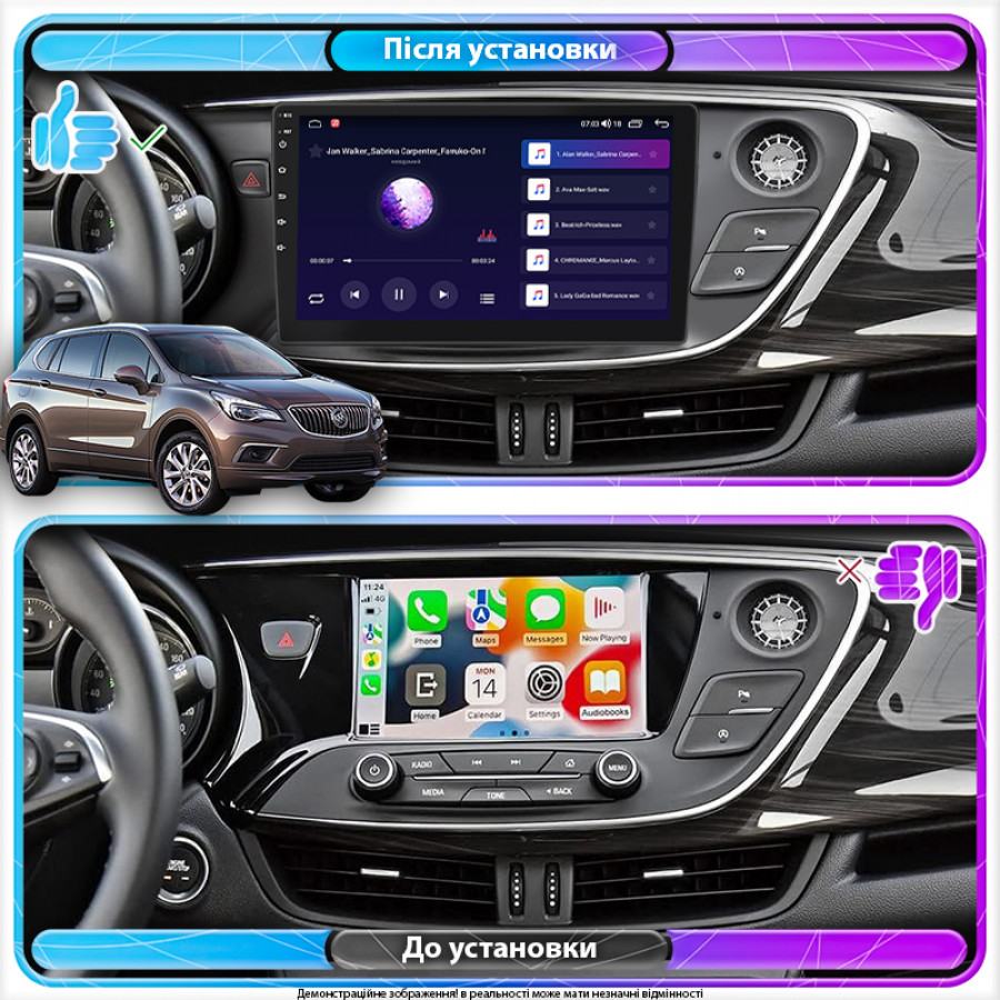 Штатная магнитола Lesko для Buick Envision  2016-2018 экран 10" 4/64Gb 4G Wi-Fi GPS Top