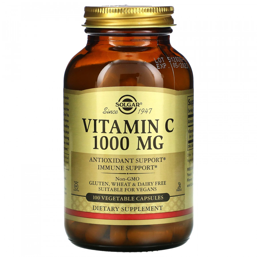 Вітамін С, Vitamin C, Solgar, 1000 мг, 100 капсул