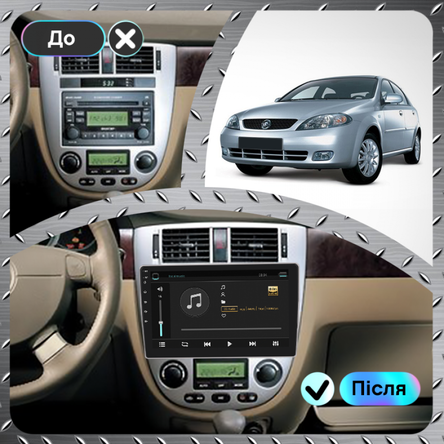 Штатная магнитола Lesko для Buick Excelle I 2004-2007 экран 10" 4/32Gb 4G Wi-Fi GPS Top