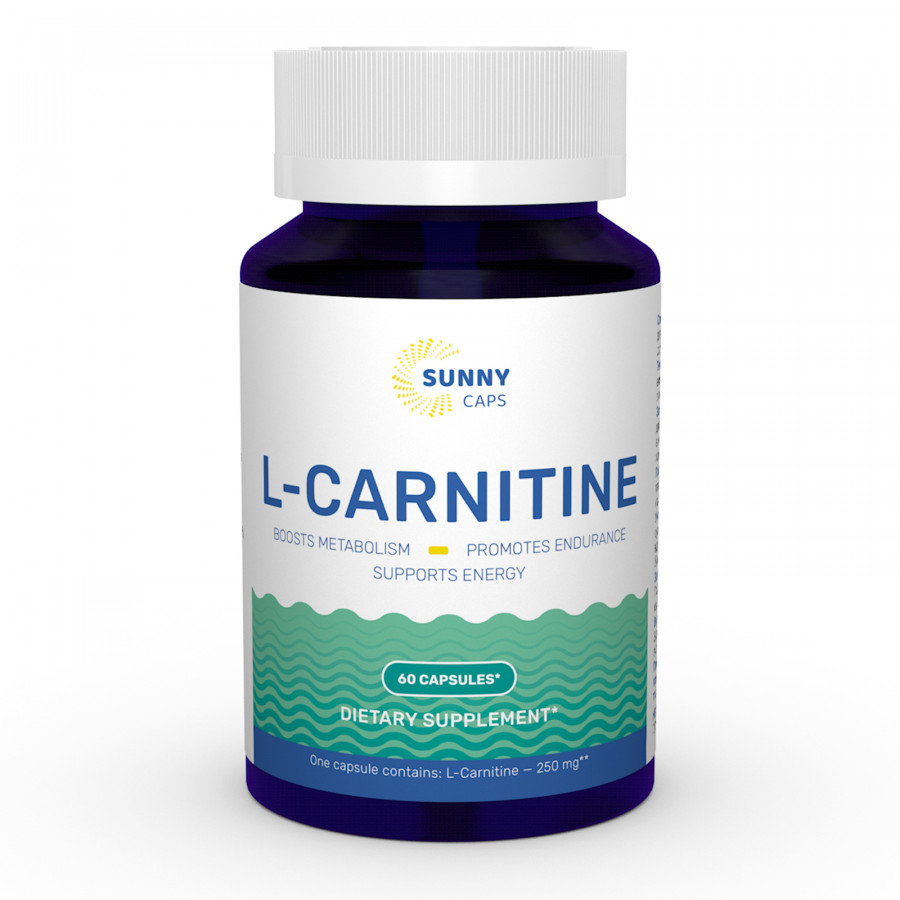 L-карнітин, L-carnitine Powerfull, Sunny Caps, 250 мг, 60 капсул