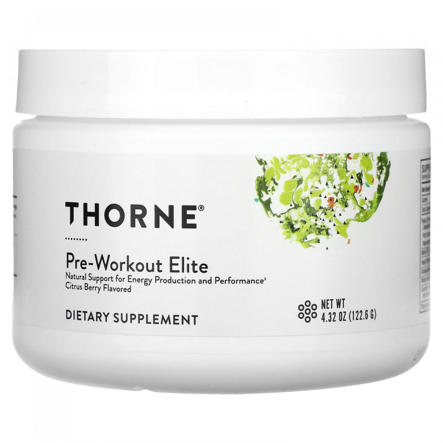Передтренувальний комплекс, Pre-Workout Elite, Thorne, цитрус та ягоди, 122,6 г