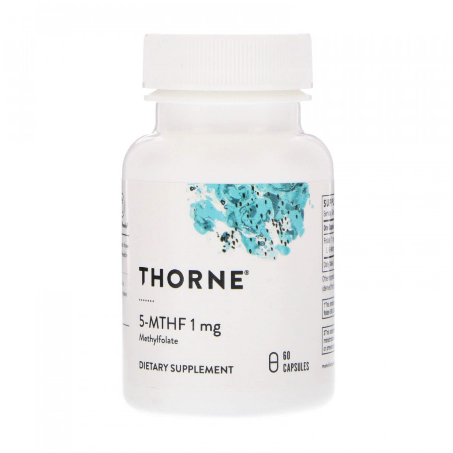 Метилфолат, 5-MTHF, Thorne, 1 мг, 60 капсул