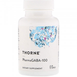 Гамма-аміномасляна кислота, PharmaGABA-100, Thorne, 60 капсул