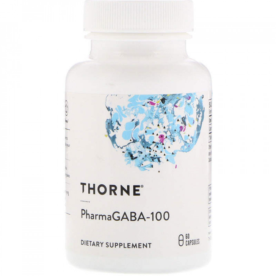 Гамма-аміномасляна кислота, PharmaGABA-100, Thorne, 60 капсул