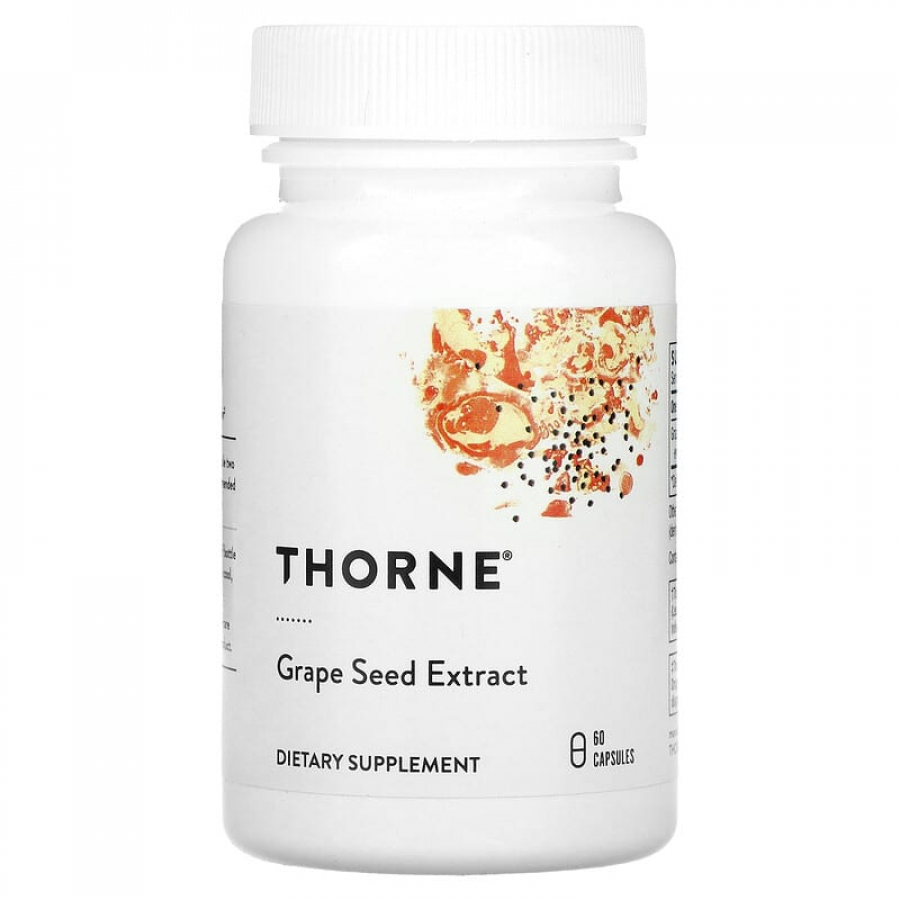 Екстракт виноградних кісточок, Grape Seed Extract, Thorne, 60 капсул (100 мг на капсулу)