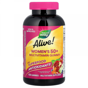 Мультивітаміни для жінок віком від 50 років, Women's 50+ Gummy, Nature's Way, Alive!, суміш ягід, 150 жувальних таблеток