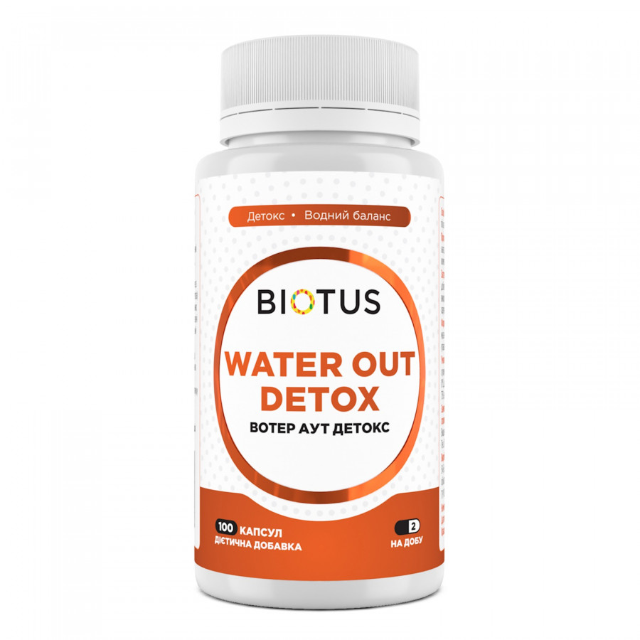 Вотер аут детокс, Water Out Detox, Biotus, 100 капсул