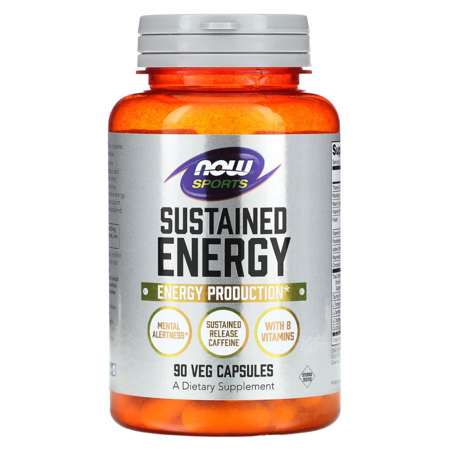 Енергетична формула, Sustained Energy, NOW Foods, 90 вегетаріанських капсул