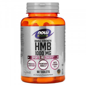 Гідроксиметилбутират ГМБ, HMB, Now Foods, подвійна сила, 1000 мг, 90 таблеток