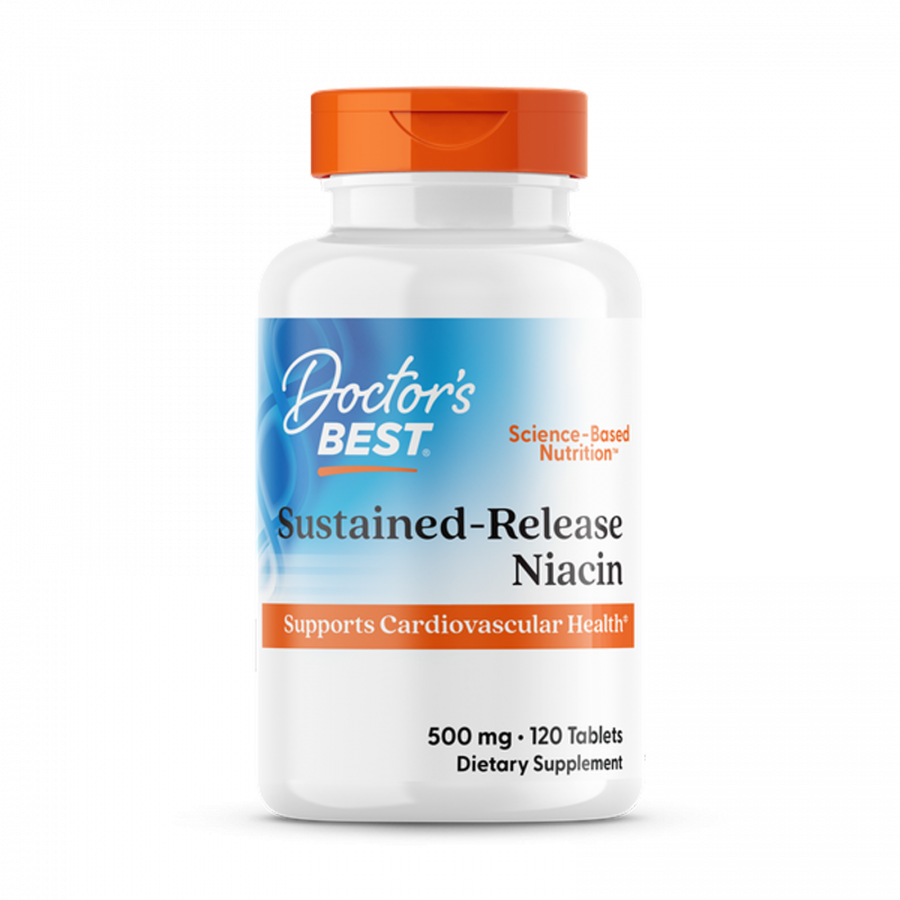 Вітамін В3 (ніацин), Niacin, Doctor's Best, 500 мг, 120 таблеток поступового вивільнення