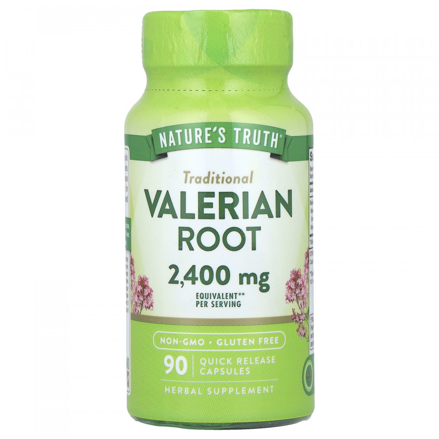 Валеріана, Valerian Root, Nature's Truth, корінь, 2400 мг, 90 капсул швидкого вивільнення (1200 мг на капсулу)