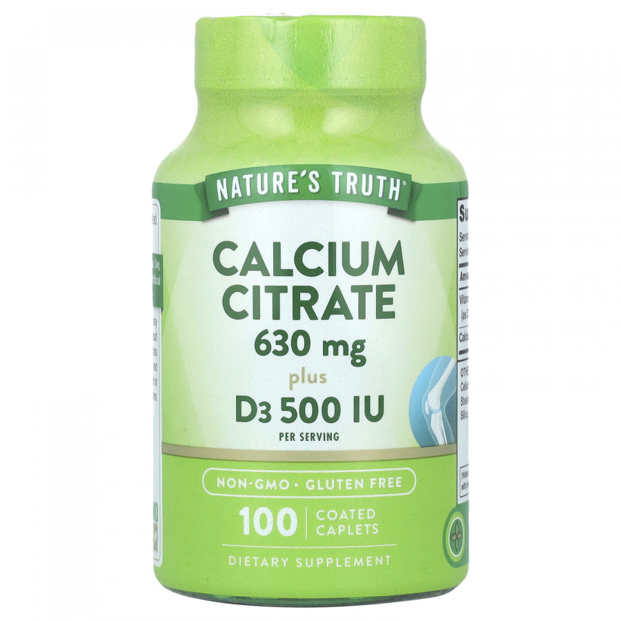 Кальцій цитрат плюс D3, Calcium Citrate Plus D3, Nature's Truth, 100 каплет