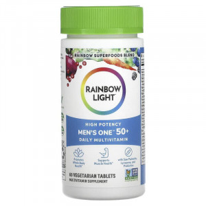 Мультивітаміни для чоловіків 50+, Men's One 50+, Rainbow Light, щоденні, висока потенція, 60 вегетаріанських пігулок