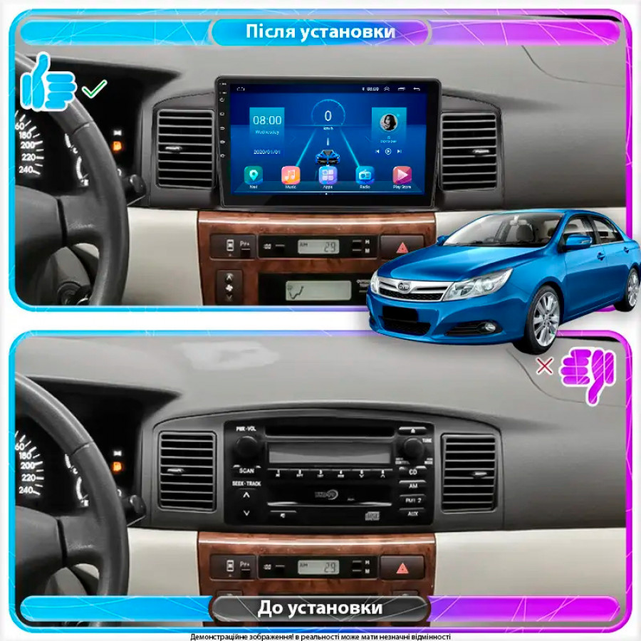 Штатная магнитола Lesko для BYD F3 II 2012-2018 экран 9" 2/32Gb Wi-Fi GPS Base