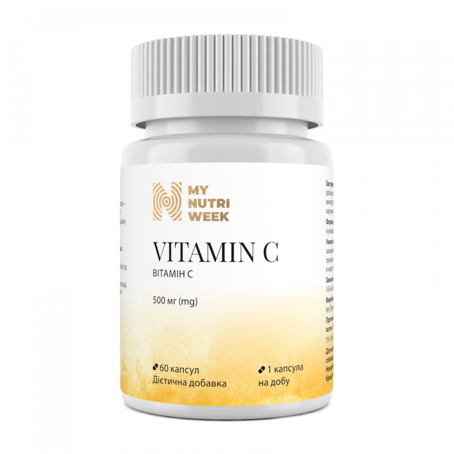 Вітамін С, Vitamin C, My Nutri Week, 500 мг, 60 капсул