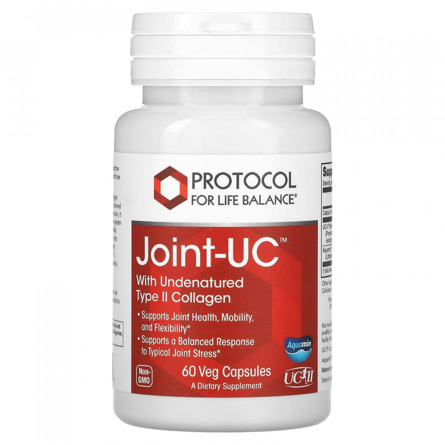 Підтримка здоров'я суглобів, Joint-UCe, Protocol for Life Balance, з неденатурованим колагеном типу II, 60 рослинних капсул