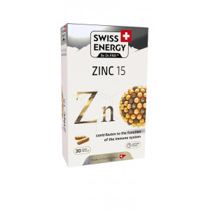 Цинк, ZINC blister, Swiss Energy, 15 мг, 30 веганських капсул