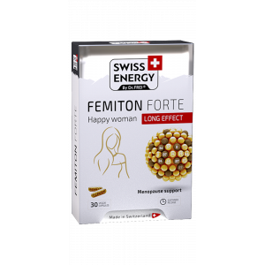 Підтримка при менопаузі, Femiton Forte Woman, Swiss Energy, комплекс продовженої дії, 30 веганських капсул