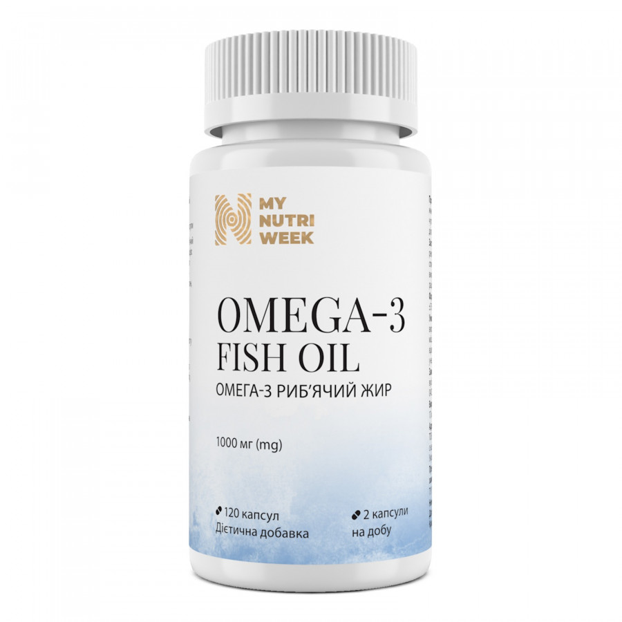 Омега-3 риб'ячий жир, Omega-3 Fish Oil, My Nutri Week, 1000 мг, 120 капсул