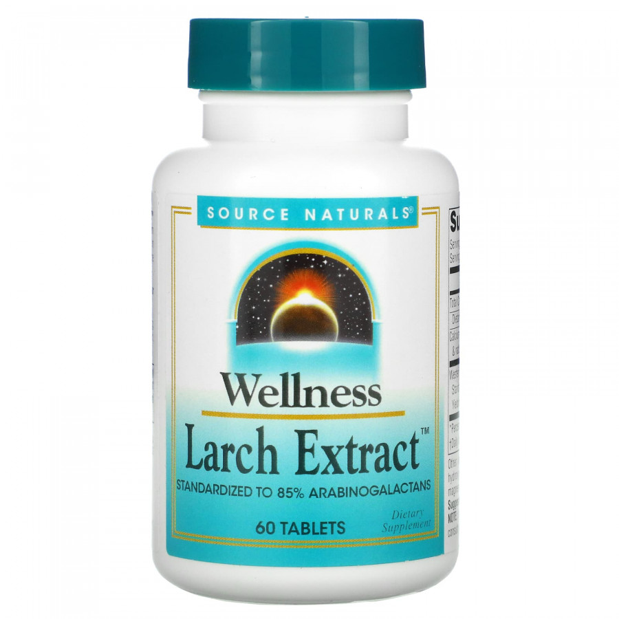 Модрина, Larch, Source Naturals, Wellness, екстракт, 60 таб.