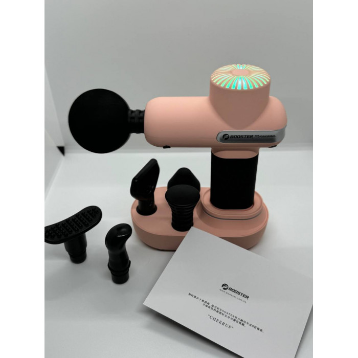 Компактный перкуссионный массажер Booster Lightsaber Mini Rose с подарочным кейсом