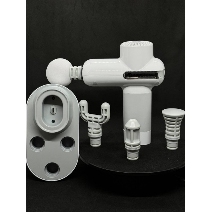 Компактный перкуссионный массажер Booster Lightsaber Mini White с кейсом в комплекте