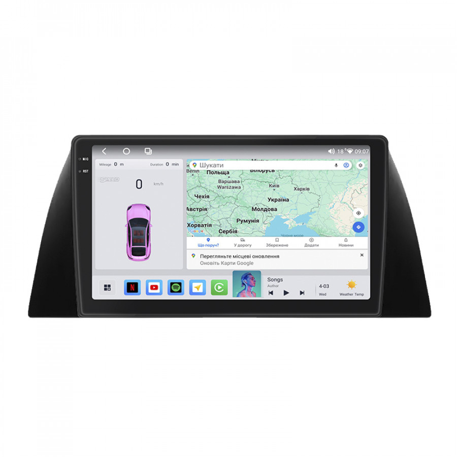Штатная магнитола Lesko для Chery Tiggo (T11) I 2005-2013 экран 9" 4/64 QLED CarPlay 4G Wi-Fi GPS 360 Prime