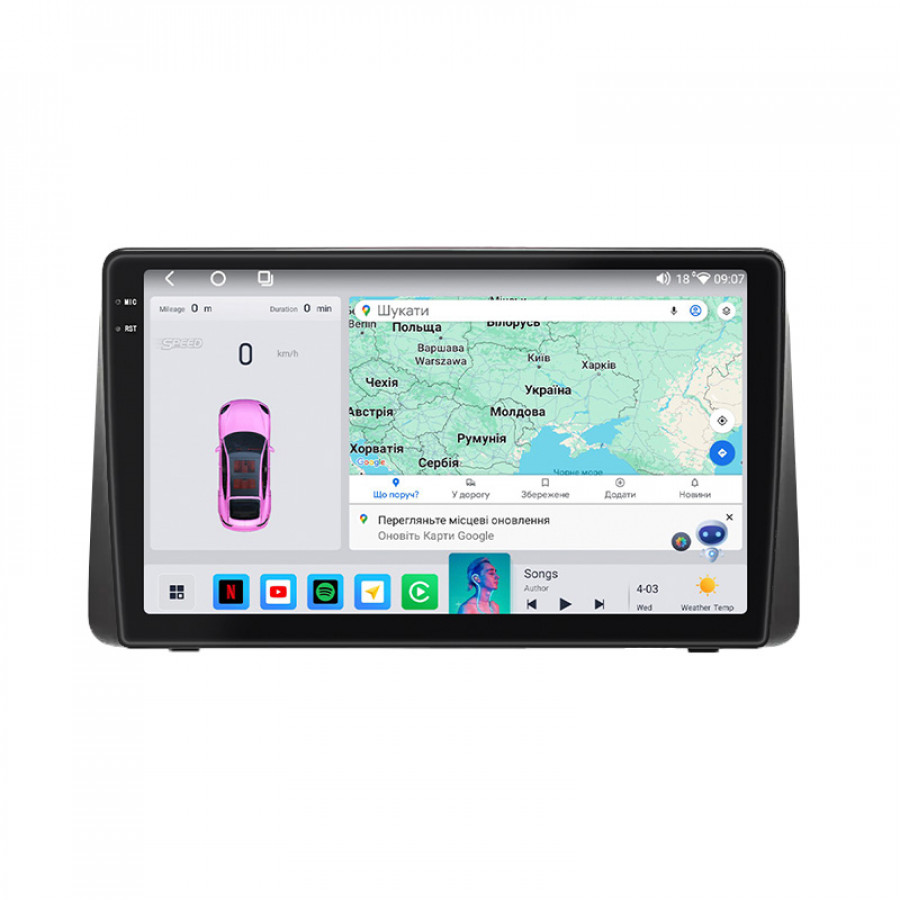 Штатная магнитола Lesko для Dodge Caravan V 2007-2020 экран 9" 4/64 QLED CarPlay 4G Wi-Fi GPS 360 Prime