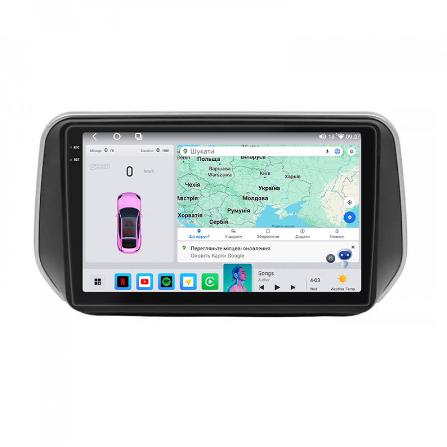 Штатная магнитола Lesko для Hyundai Santa Fe IV Рестайлинг 2020-н.в экран 10" 4/64 QLED CarPlay 4G Wi-Fi GPS 360 Prime