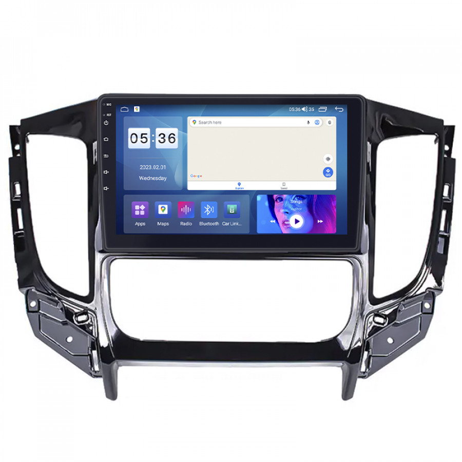 Штатная магнитола Lesko для Mitsubishi Pajero Sport III ver. 2 2015-2019 экран 9" 2/32Gb CarPlay 4G Wi-Fi GPS Prime