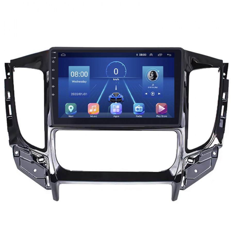 Штатная магнитола Lesko для Mitsubishi Pajero Sport III ver. 2 2015-2019 экран 9" 4/32Gb 4G Wi-Fi GPS Top