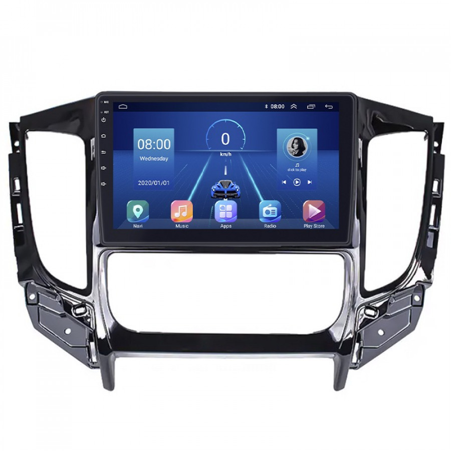 Штатная магнитола Lesko для Mitsubishi Pajero Sport III ver. 2 2015-2019 экран 9" 6/128Gb 4G Wi-Fi GPS Top