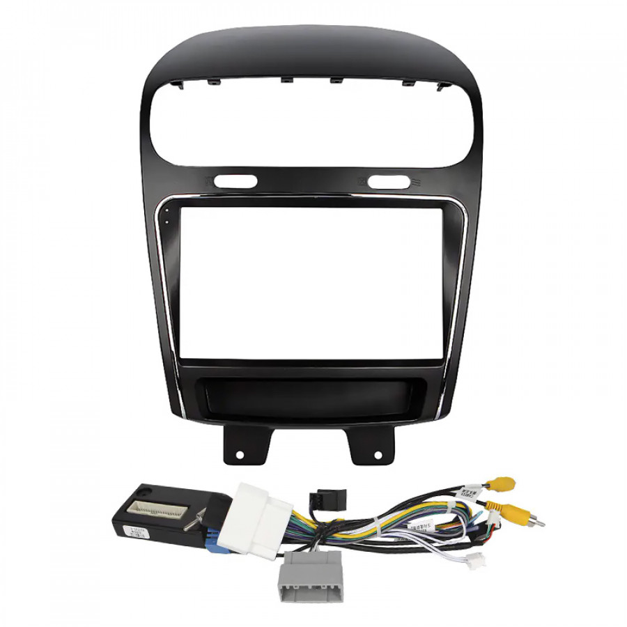 Штатный комплект переходная рамка Dodge Journey 2011-2020 Fiat Freemont 2011-2016 (0000) 9" + адаптер питания