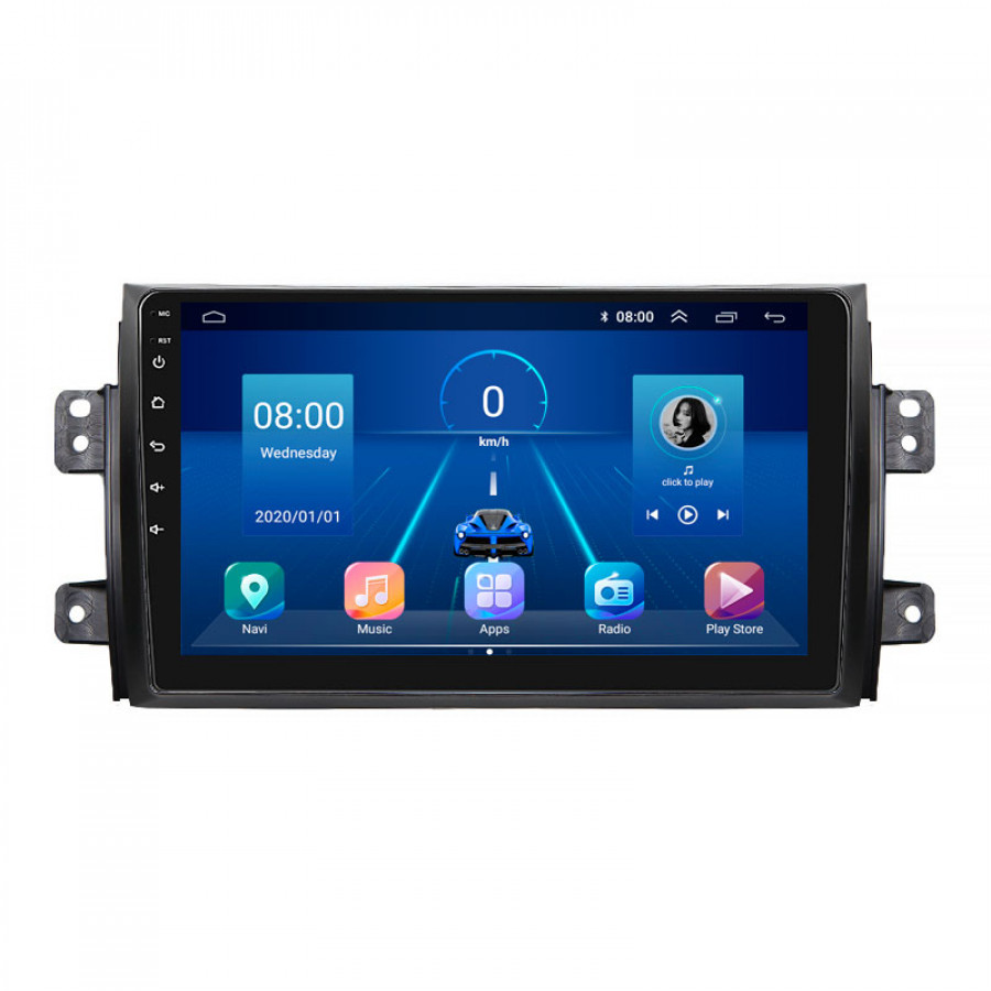 Штатная магнитола Lesko для Fiat Sedici  2005-2014 экран 9" 2/32Gb 4G Wi-Fi GPS Top