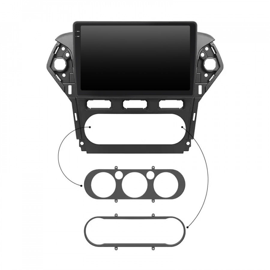 Штатная магнитола Lesko для Ford Mondeo IV Рестайлинг 2010-2014 экран 10" 4/64 QLED CarPlay 4G Wi-Fi GPS 360 Prime