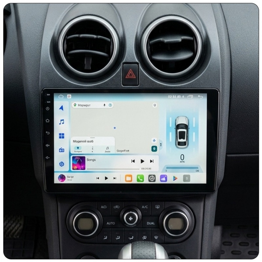 Штатная магнитола Lesko для Nissan Qashqai I Рестайлинг 2010-2013 экран 9" 4/32Gb 4G Wi-Fi GPS Top
